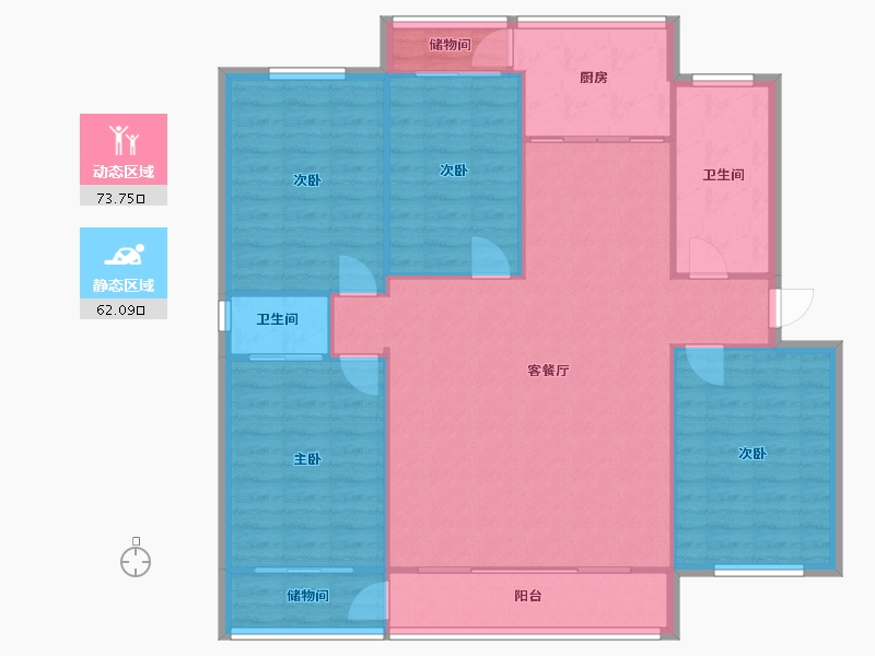 山西省-太原市-中铁十二局集团铁道大厦-122.00-户型库-动静分区