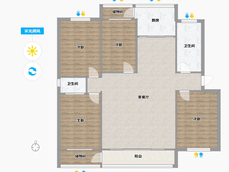 山西省-太原市-中铁十二局集团铁道大厦-122.00-户型库-采光通风