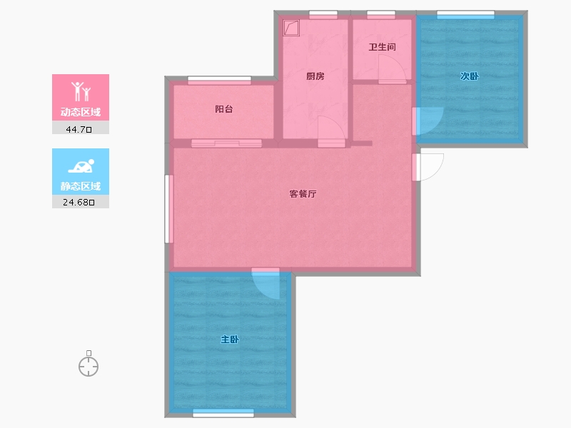 陕西省-宝鸡市-世纪景元-61.78-户型库-动静分区