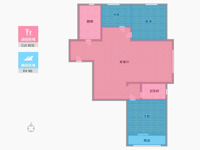 浙江省-金华市-金成铭座-160.00-户型库-动静分区