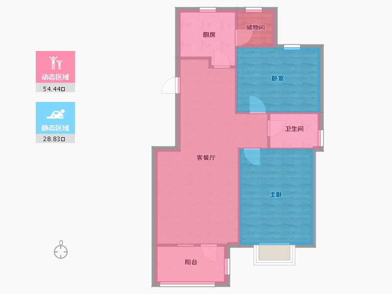 山东省-青岛市-天泰阳光海岸-73.60-户型库-动静分区