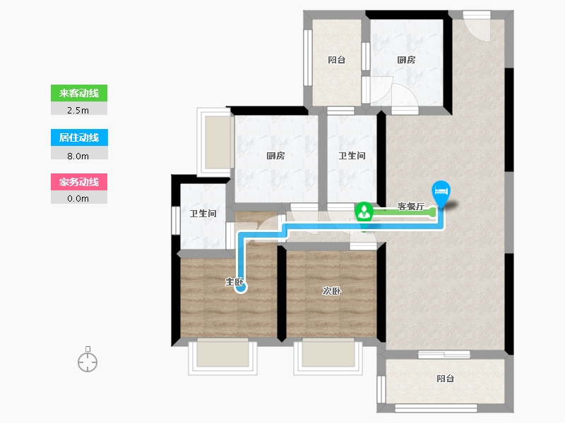 四川省-凉山彝族自治州-冕宁未来城-86.40-户型库-动静线