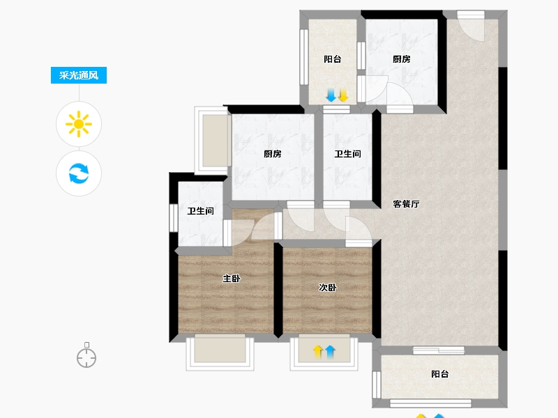 四川省-凉山彝族自治州-冕宁未来城-86.40-户型库-采光通风