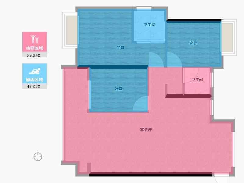 江西省-赣州市-天空之城-94.40-户型库-动静分区