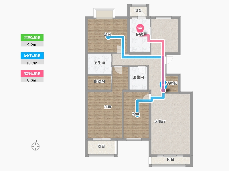 北京-北京市-美域家园-南区-122.80-户型库-动静线