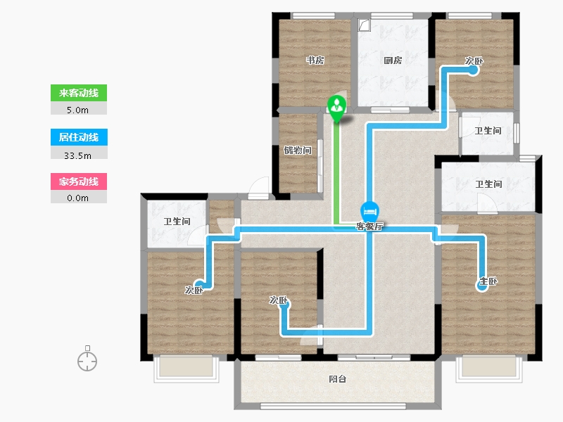 浙江省-宁波市-江万府-144.00-户型库-动静线