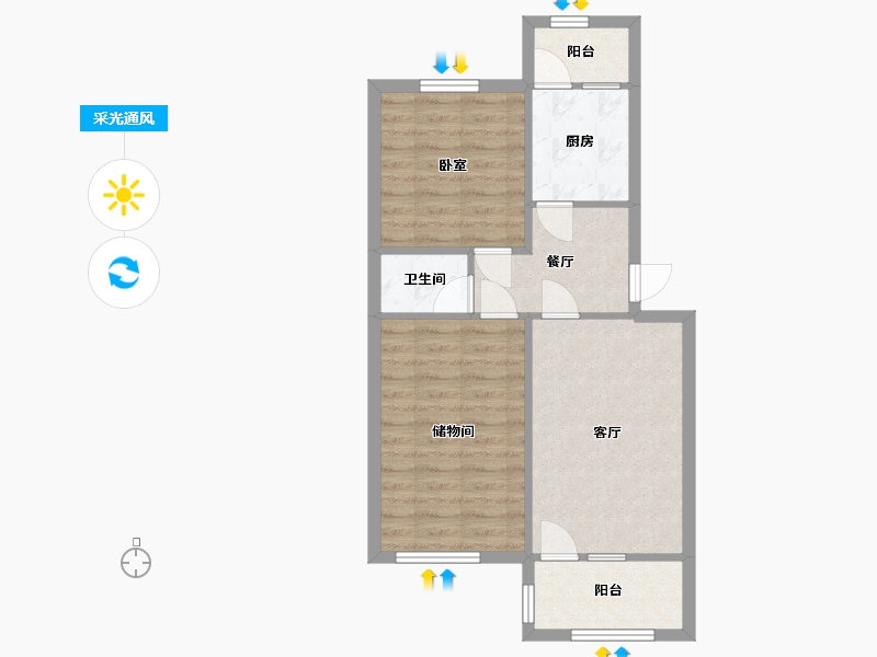 四川省-成都市-成勘院-53.25-户型库-采光通风