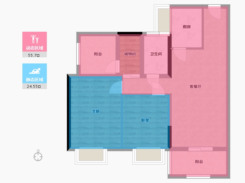 广东省-惠州市-仁和美地-71.39-户型库-动静分区