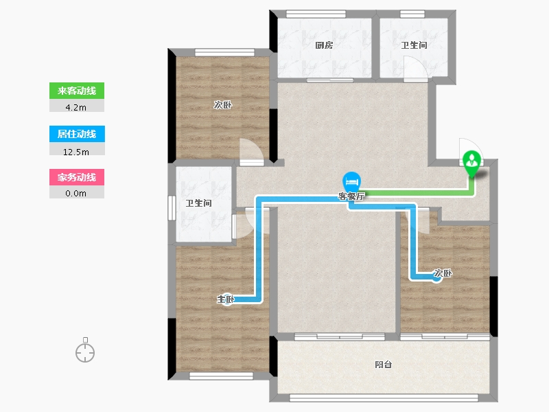 辽宁省-盘锦市-康桥学府一号-97.60-户型库-动静线