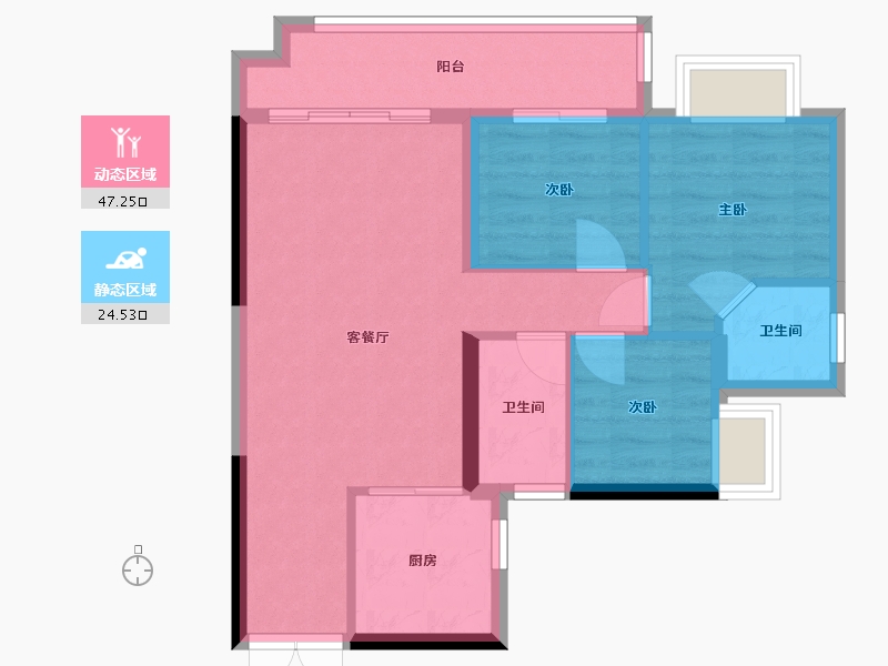 湖南省-长沙市-碧桂园时代城-88.00-户型库-动静分区