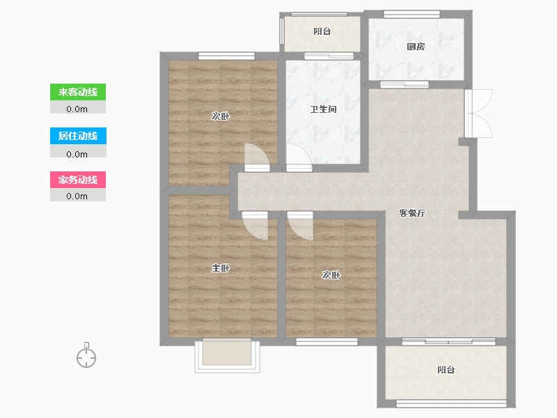 陕西省-渭南市-米兰花园-95.37-户型库-动静线