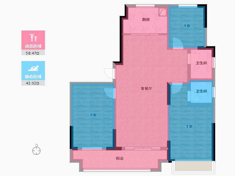 山东省-济宁市-儒林苑-103.42-户型库-动静分区