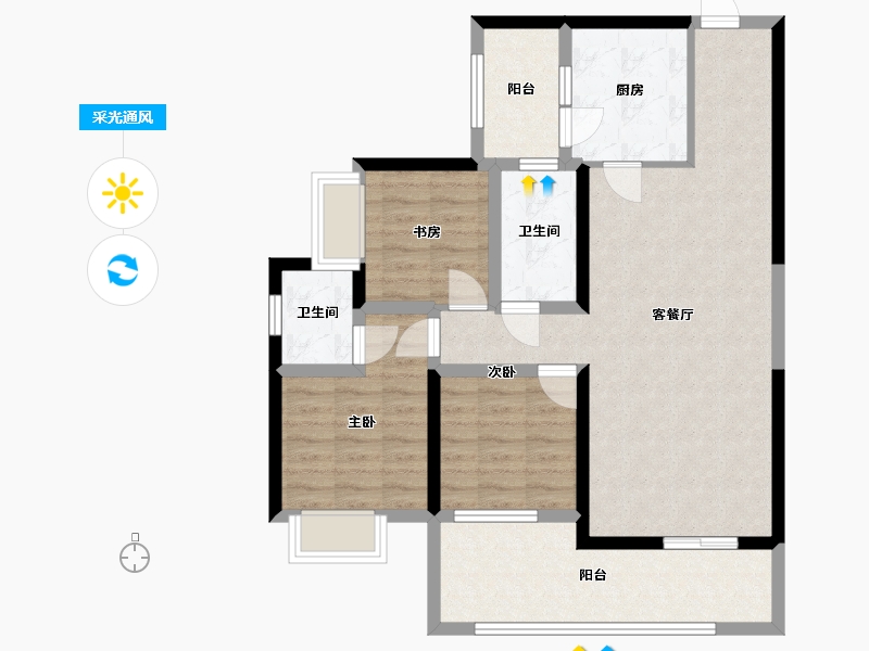 四川省-凉山彝族自治州-冕宁未来城-94.40-户型库-采光通风