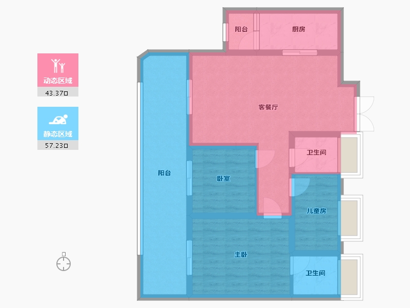 四川省-宜宾市-丽雅龙璟台-105.00-户型库-动静分区