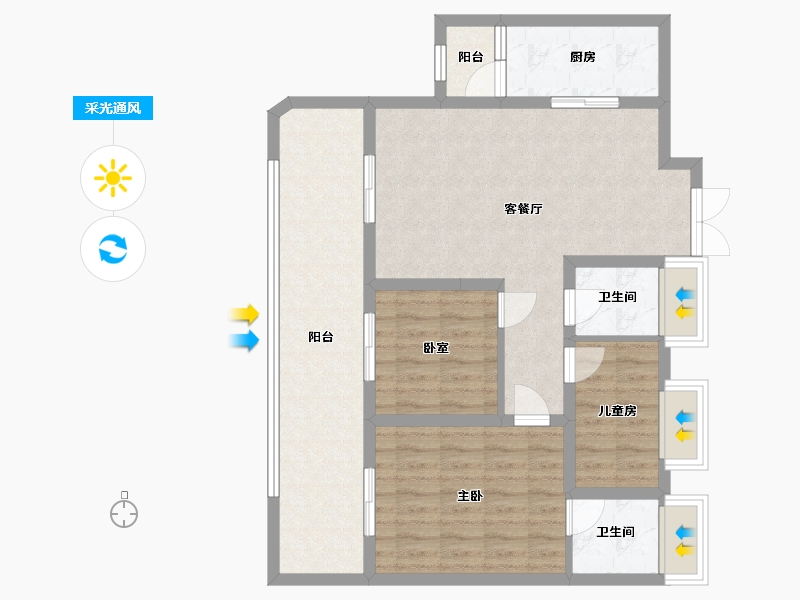 四川省-宜宾市-丽雅龙璟台-105.00-户型库-采光通风