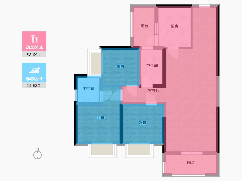 四川省-凉山彝族自治州-冕宁未来城-84.00-户型库-动静分区