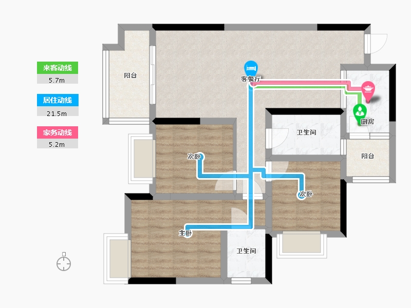 贵州省-遵义市-赤水印象-85.60-户型库-动静线