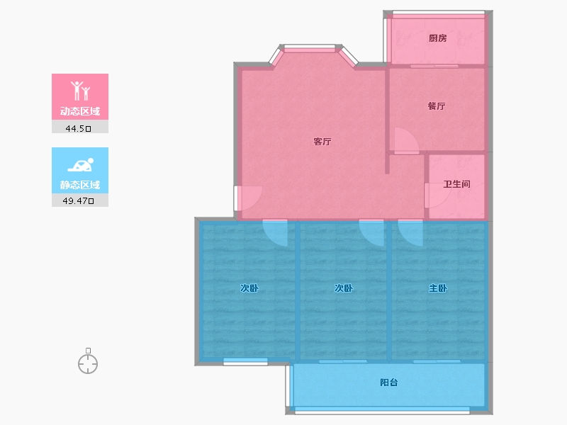 河南省-郑州市-郑州测绘学校-家属院-76.00-户型库-动静分区