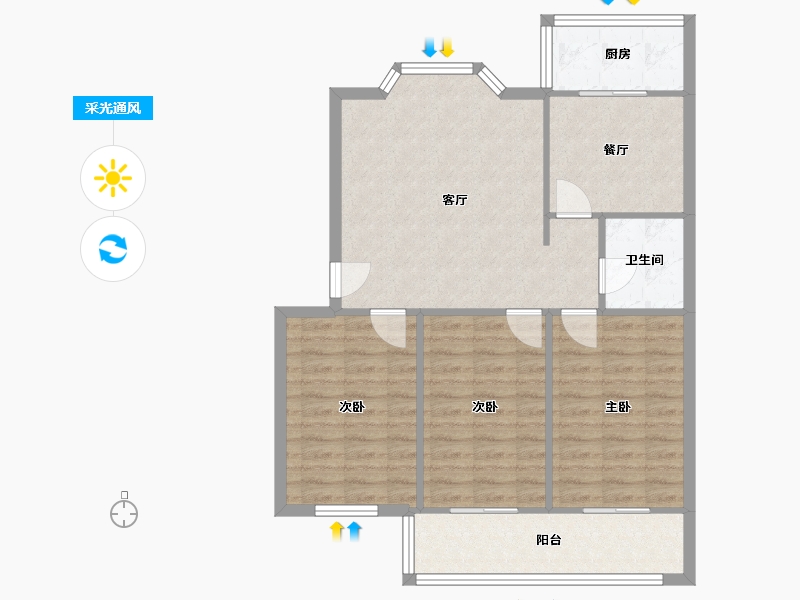 河南省-郑州市-郑州测绘学校-家属院-76.00-户型库-采光通风