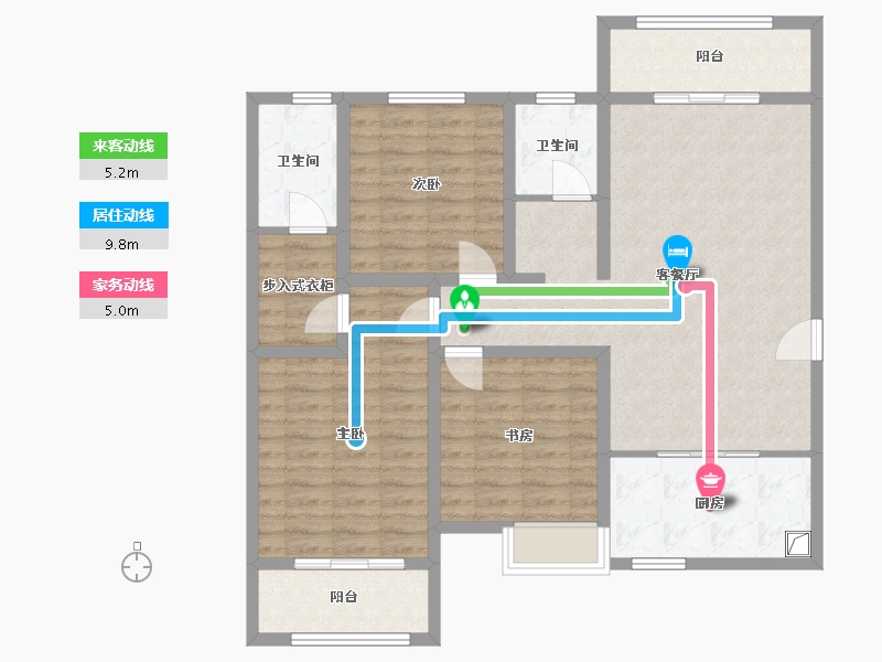 河南省-南阳市-鸿森蓝堡湾-106.00-户型库-动静线