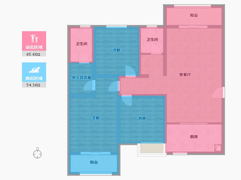 河南省-南阳市-鸿森蓝堡湾-106.00-户型库-动静分区