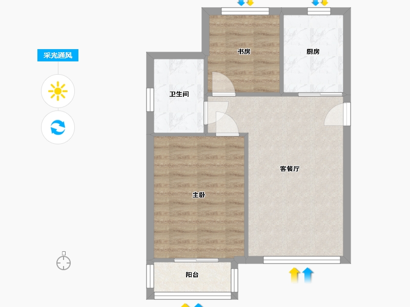 天津-天津市-嘉畅园-56.00-户型库-采光通风