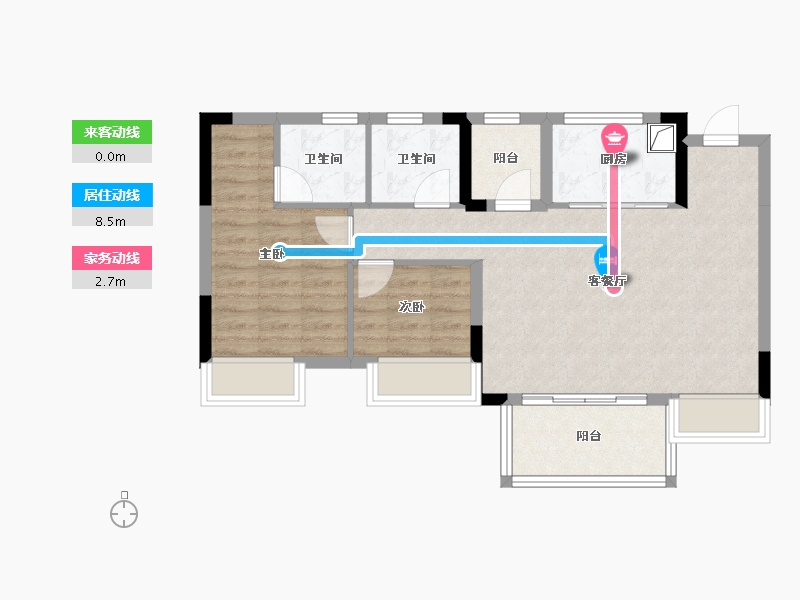 重庆-重庆市-万科四季花城-2期-80.00-户型库-动静线