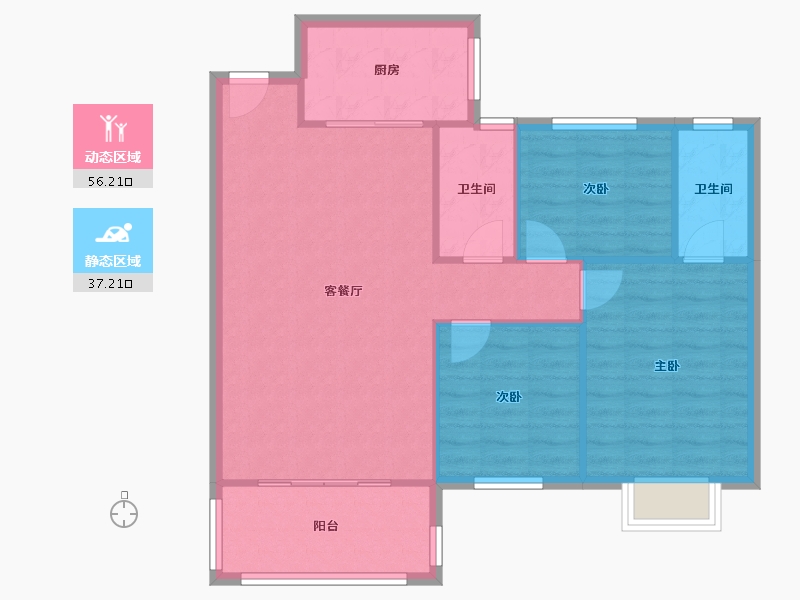 福建省-泉州市-源昌盛景湾-90.00-户型库-动静分区