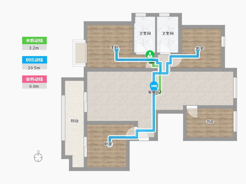 山东省-淄博市-明发桃花源著-115.00-户型库-动静线