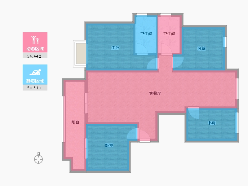 山东省-淄博市-明发桃花源著-115.00-户型库-动静分区