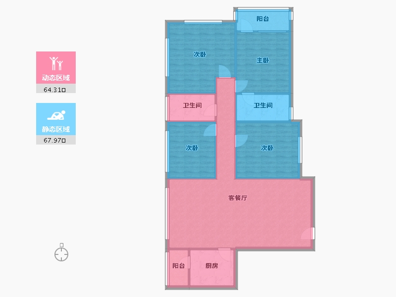 海南省-海口市-滨江花园-114.73-户型库-动静分区