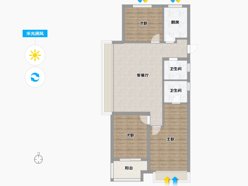 贵州省-黔东南苗族侗族自治州-印象山水-104.80-户型库-采光通风