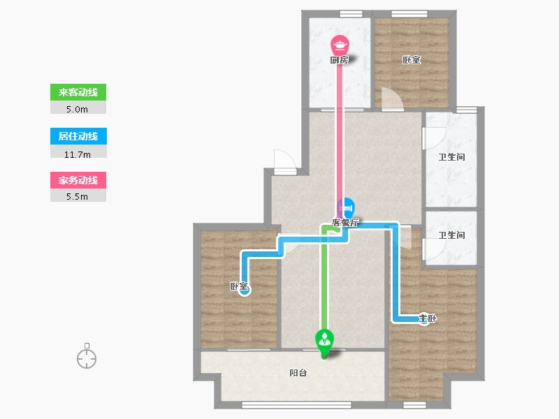 山东省-临沂市-名仕温泉国际城-107.20-户型库-动静线