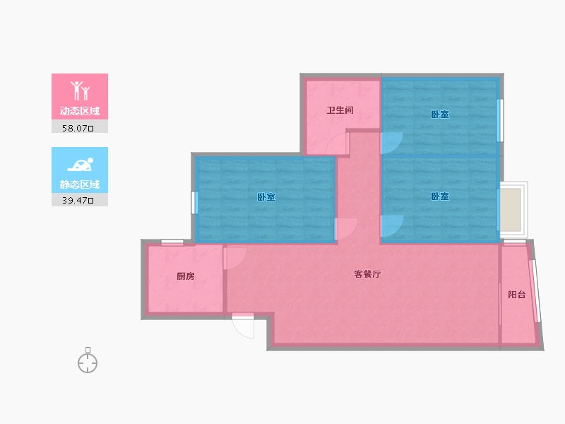 北京-北京市-方宝苑-95.98-户型库-动静分区