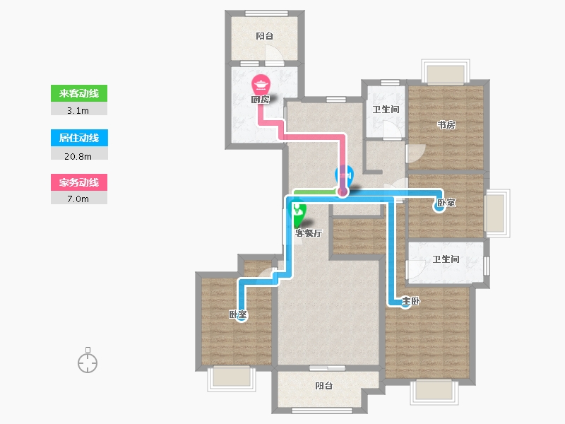 浙江省-温州市-珑馨景园-120.00-户型库-动静线