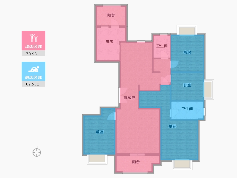 浙江省-温州市-珑馨景园-120.00-户型库-动静分区