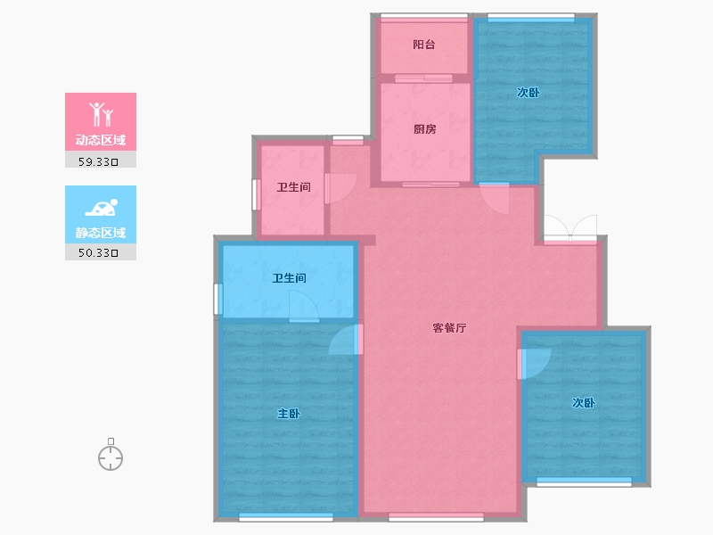 内蒙古自治区-赤峰市-绿洲悦府-100.80-户型库-动静分区