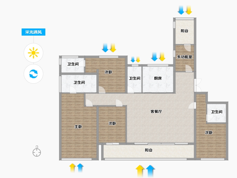 浙江省-宁波市-滨江誉品-192.00-户型库-采光通风