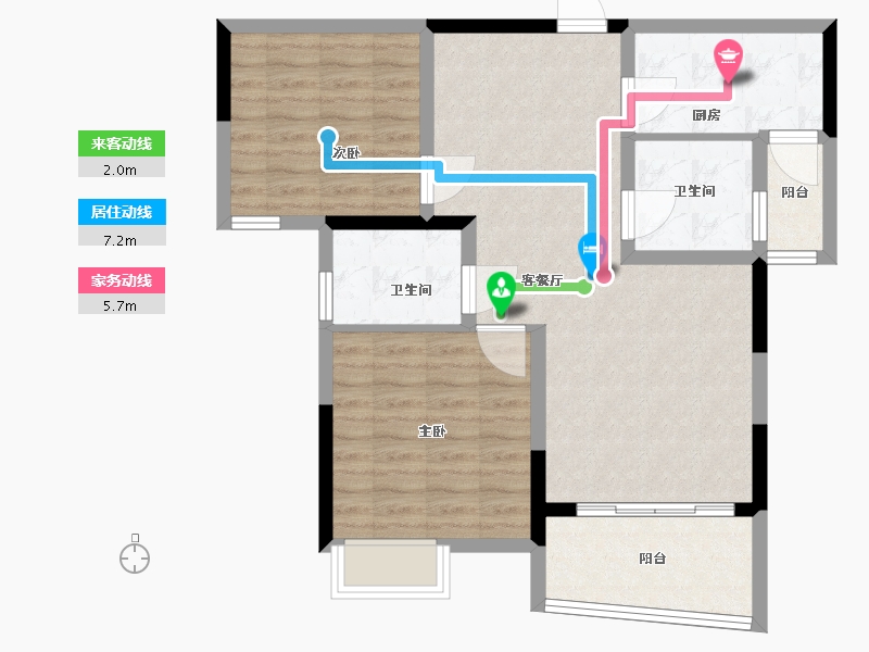 湖北省-荆州市-纳海翡丽小区-80.45-户型库-动静线