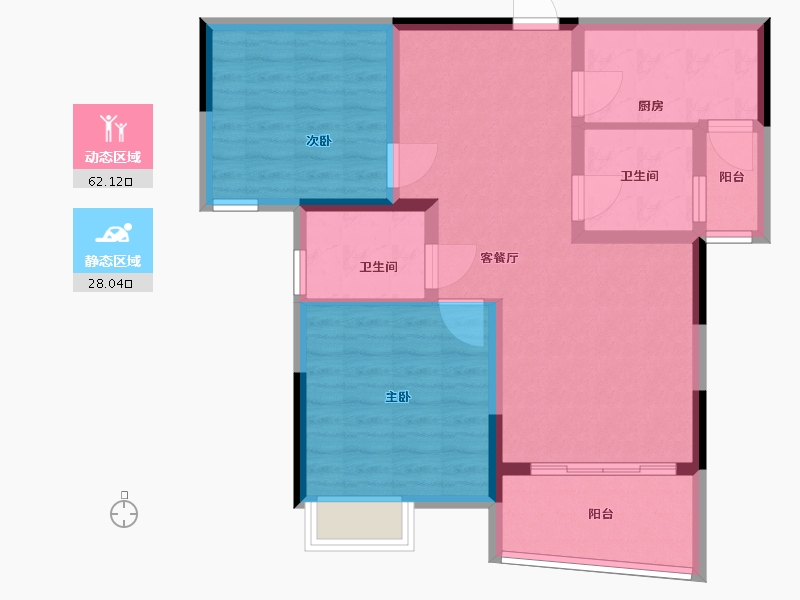 湖北省-荆州市-纳海翡丽小区-80.45-户型库-动静分区