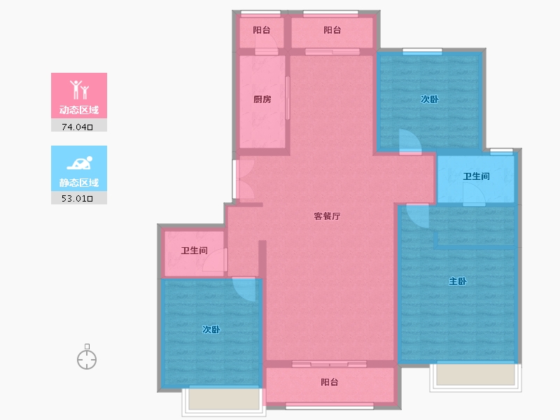 河北省-保定市-关汉卿合院-113.60-户型库-动静分区