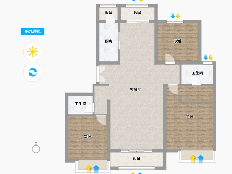 河北省-保定市-关汉卿合院-113.60-户型库-采光通风