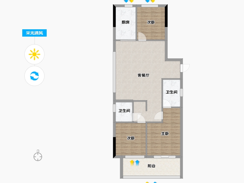 福建省-福州市-福气雅居-77.06-户型库-采光通风