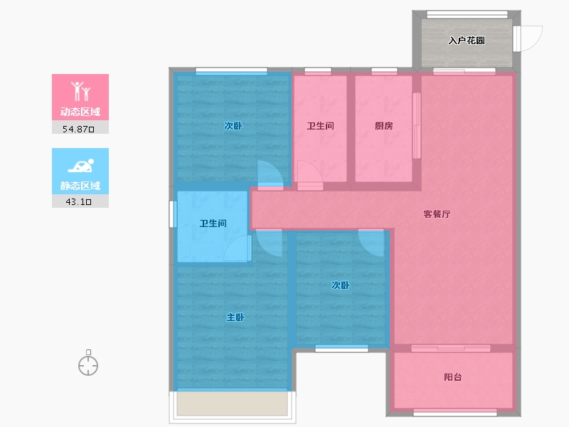 河南省-驻马店市-公园学府-92.00-户型库-动静分区