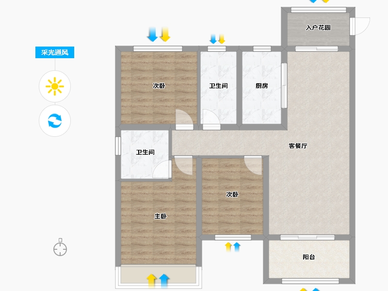 河南省-驻马店市-公园学府-92.00-户型库-采光通风