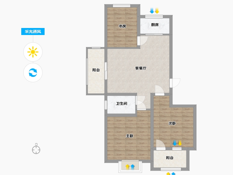 河南省-濮阳市-上和府-86.68-户型库-采光通风