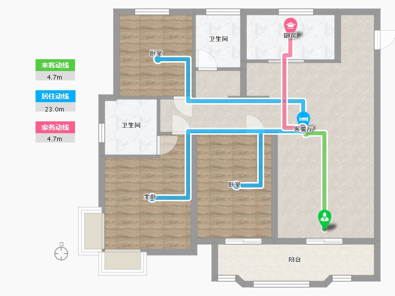 河北省-邢台市-天一府小区-107.20-户型库-动静线