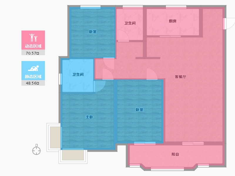 河北省-邢台市-天一府小区-107.20-户型库-动静分区