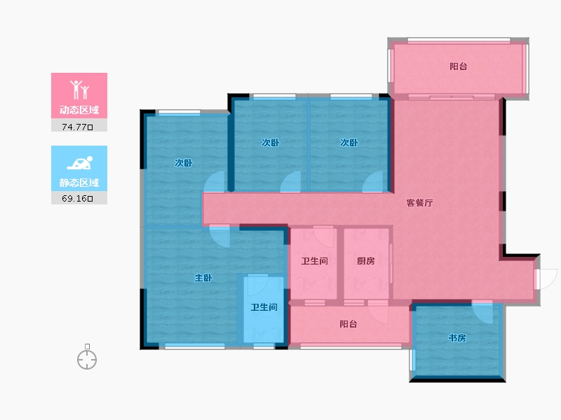 广西壮族自治区-桂林市-彰泰欢乐颂-103.46-户型库-动静分区