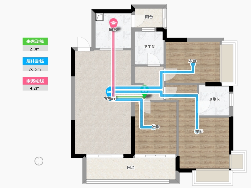 广东省-惠州市-天安星河广场-85.54-户型库-动静线